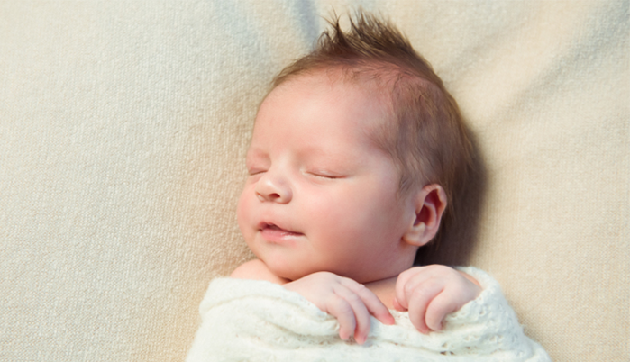 Newborn with hair
